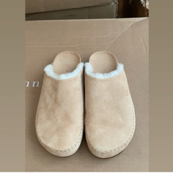 JENNI KAYNE  Shearling-Lined Mocs Clog mules slippers Size 36 6 Natural/Ivory - Picture 9 of 9